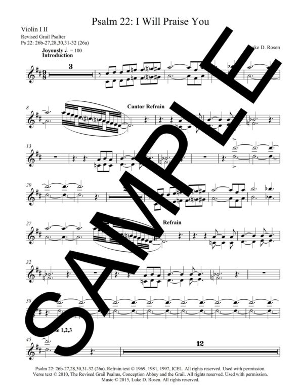 Psalm 22 I Will Praise You ROSEN Sample Musicians Parts 11 scaled