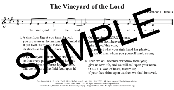 Sample Psalm 80 The Vineyard of the Lord Daniels Assembly1