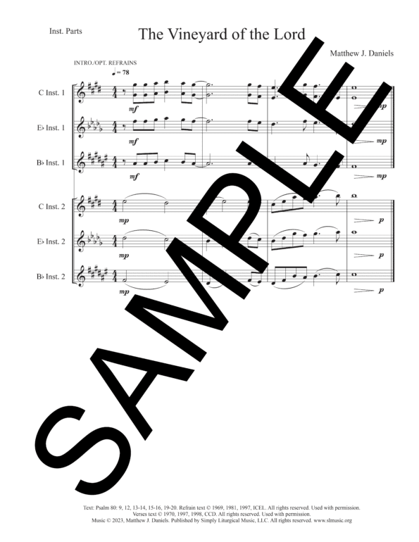 Sample Psalm 80 The Vineyard of the Lord Daniels Solo Instruments1