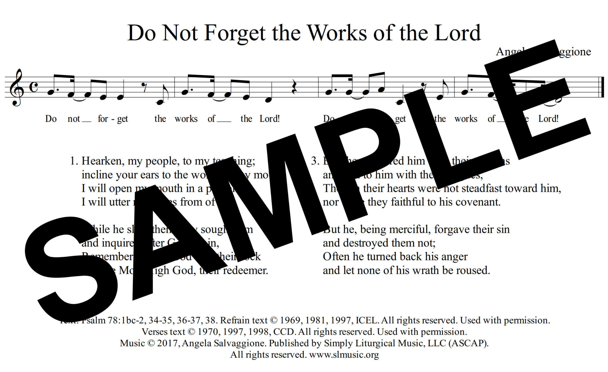 Psalm 78 Do Not the Works of the Lord (Salvaggione) Simply
